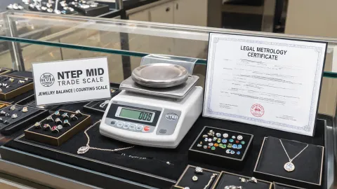 Jewelry legal metrology scale station
