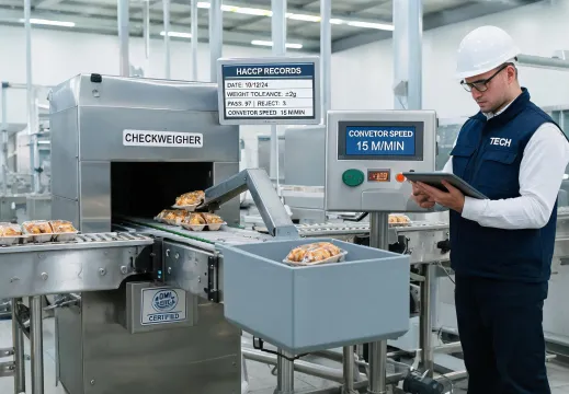 Food packaging checkweigher service case
