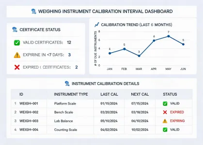 Calibration interval planning screen